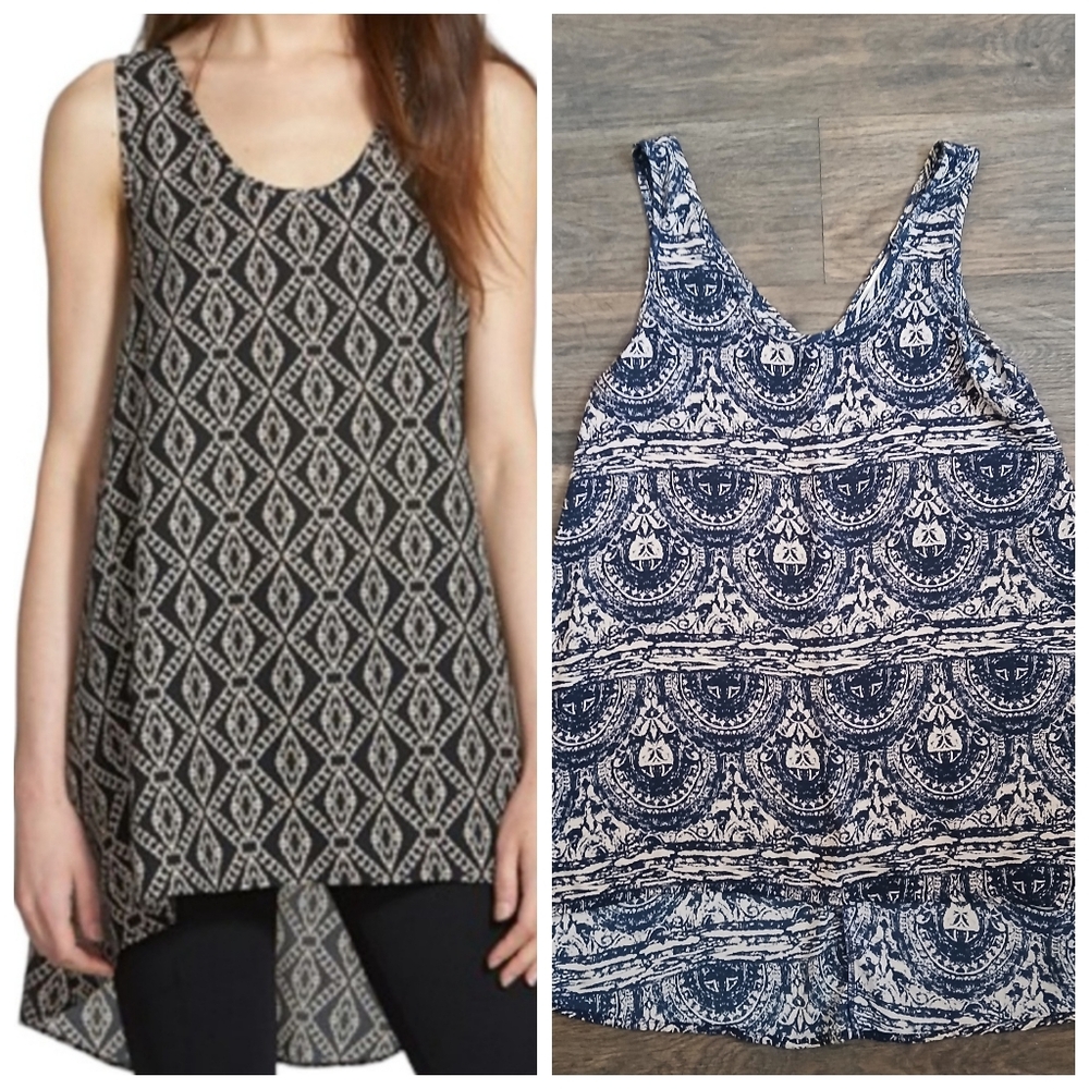 Painted Threads Hi-Low Sleeveless Tunic Top.